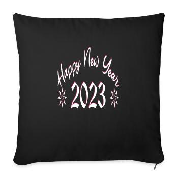 Happy New Year 2023 - Sofakissenbezug 45 x 45 cm - Schwarz - Vorne