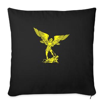 Michel archange saint ange chrétien saint snkt - Housse de coussin décorative 45 x 45 cm - noir - Devant