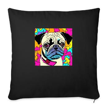 Pug puppy - Sofa pillowcase 17,3'' x 17,3'' (45 x 45 cm) - black - Front