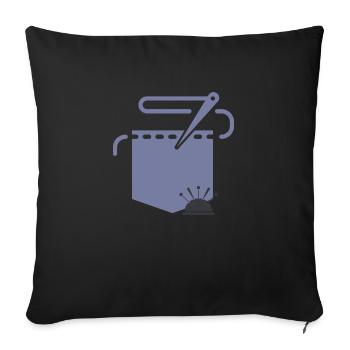 Sewing retouching - Sofa pillowcase 17,3'' x 17,3'' (45 x 45 cm) - black - Front