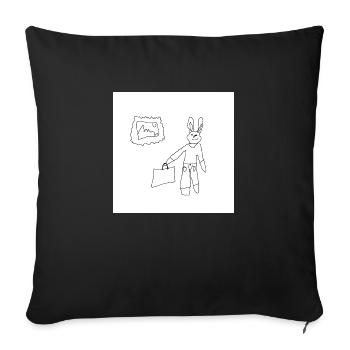 Jack der Hase - Sofakissenbezug 45 x 45 cm - Schwarz - Vorne