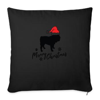 Joyeux Noël deutsch Bulldog - Housse de coussin décorative 45 x 45 cm - noir - Devant