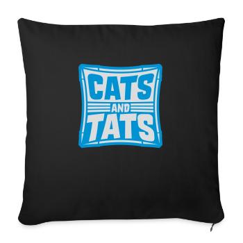 Citation de chats et de tats - Housse de coussin décorative 45 x 45 cm - noir - Devant