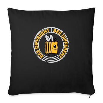 bee different saying quote - Sofa pillowcase 17,3'' x 17,3'' (45 x 45 cm) - black - Front