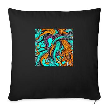 Illustration d’un phénix, style vectoriel - Housse de coussin décorative 45 x 45 cm - noir - Devant