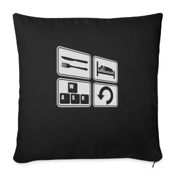 Répétez les jeux informatiques tous les jours - Housse de coussin décorative 45 x 45 cm - noir - Devant