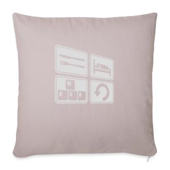Computer Gaming täglich wiederholen - Sofakissenbezug 45 x 45 cm - helles Taupe - Vorne