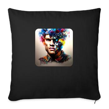 His deep rolling - Sofa pillowcase 17,3'' x 17,3'' (45 x 45 cm) - black - Front