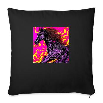 Abstract illustration of a horse - Sofa pillowcase 17,3'' x 17,3'' (45 x 45 cm) - black - Front