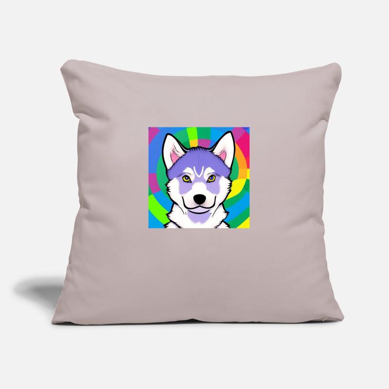 Cute Rainbow Husky Comic Design Sofa pillowcase 17,3'' x 17,3'' (45 x 45 cm)