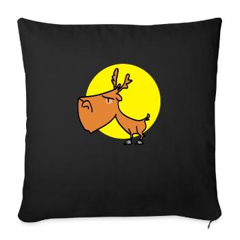 stubborn reindeer - Sofa pillowcase 17,3'' x 17,3'' (45 x 45 cm) - black - Front