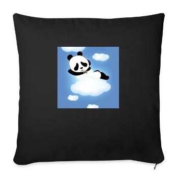 Panda sleeps on a cloud - Sofa pillowcase 17,3'' x 17,3'' (45 x 45 cm) - black - Front