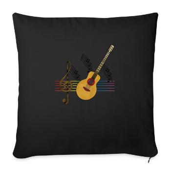 Guitar - Sofa pillowcase 17,3'' x 17,3'' (45 x 45 cm) - black - Front