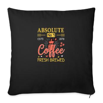 Absolute No 1 coffee fresh brewed - Sofa pillowcase 17,3'' x 17,3'' (45 x 45 cm) - black - Front