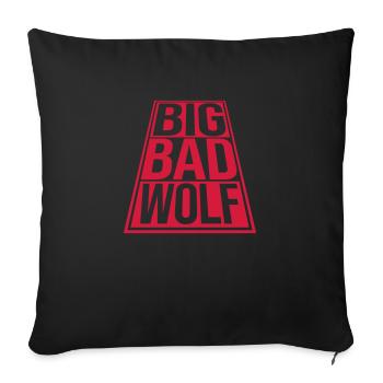 big bad wolf Zitat - Sofakissenbezug 45 x 45 cm - Schwarz - Vorne