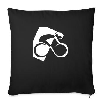 logo vélo - Housse de coussin décorative 45 x 45 cm - noir - Devant