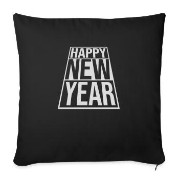 happy new year quote - Sofa pillowcase 17,3'' x 17,3'' (45 x 45 cm) - black - Front