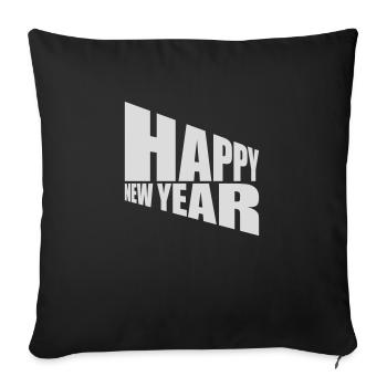 Citation Bonne année - Housse de coussin décorative 45 x 45 cm - noir - Devant