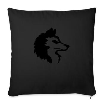 Alpha Wolf Cool Logo - Sofa pillowcase 17,3'' x 17,3'' (45 x 45 cm) - black - Front