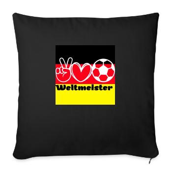 Weltmeister | WM | Fussball Shirt | Deutschland - Sofakissenbezug 45 x 45 cm - Schwarz - Vorne