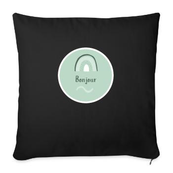 Bonjour - Sofa pillowcase 17,3'' x 17,3'' (45 x 45 cm) - black - Front