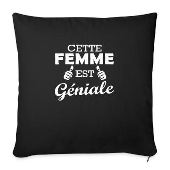 cette femme est géniale - Housse de coussin décorative 45 x 45 cm - noir - Devant
