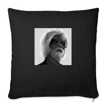 Alter grauer Mann - Sofakissenbezug 45 x 45 cm - Schwarz - Vorne