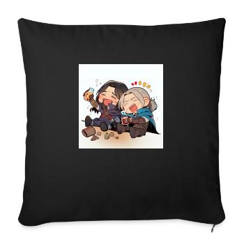 Eclats de rire en taverne des sorceleurs - Housse de coussin décorative 45 x 45 cm - noir - Devant