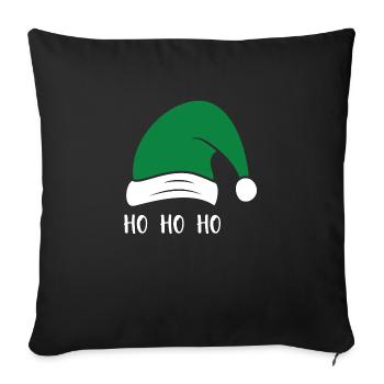 HO HO HO - Sofa pillowcase 17,3'' x 17,3'' (45 x 45 cm) - black - Front