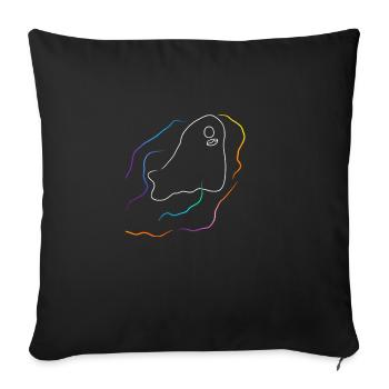 Geist mit Regenbogen Linien - Sofakissenbezug 45 x 45 cm - Schwarz - Vorne
