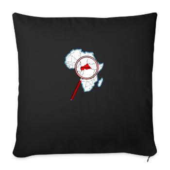 La République centrafricaine à la loupe - Housse de coussin décorative 45 x 45 cm - noir - Devant
