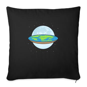 Croyant en théorie de la Terre plate - Globe Conspiracy - Housse de coussin décorative 45 x 45 cm - noir - Devant