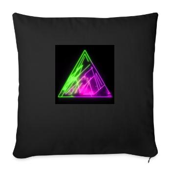 Trippy Neon Sign Triangle Abstract Artwork - Sofakissenbezug 45 x 45 cm - Schwarz - Vorne