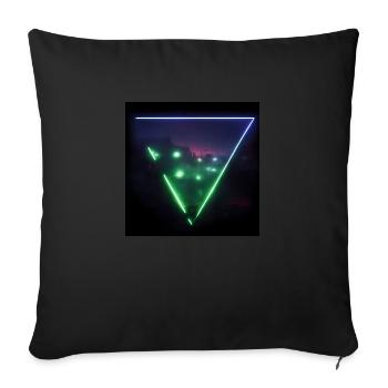 Trippy Dystopian Landscape Triangle - Sofakissenbezug 45 x 45 cm - Schwarz - Vorne