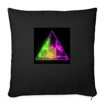 Abstract neon lights triangle cityscape design - Sofakissenbezug 45 x 45 cm - Schwarz - Vorne