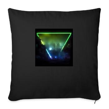 Triangle dystopian cityscape of futuristic tokio - Sofa pillowcase 17,3'' x 17,3'' (45 x 45 cm) - black - Front