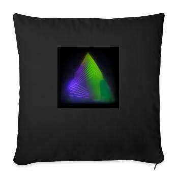 Abstract triangle architecture design neon lights - Sofa pillowcase 17,3'' x 17,3'' (45 x 45 cm) - black - Front
