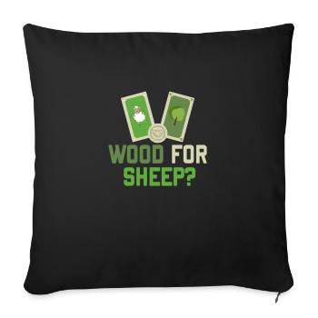 Wood for Sheep - Sofa pillowcase 17,3'' x 17,3'' (45 x 45 cm) - black - Front