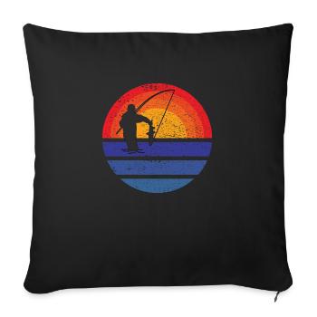 Hameçons Pêche Pêche Pêche Pêche Pêche - Housse de coussin décorative 45 x 45 cm - noir - Devant