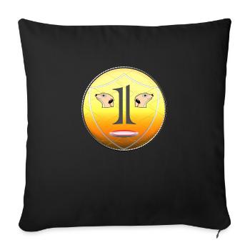 yeux de suricate en tête de pièce - Housse de coussin décorative 45 x 45 cm - noir - Devant