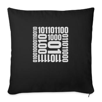 Langage de programme de code binaire - Housse de coussin décorative 45 x 45 cm - noir - Devant
