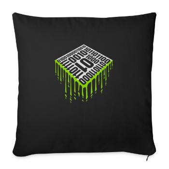 Langage de programme de code binaire - Housse de coussin décorative 45 x 45 cm - noir - Devant
