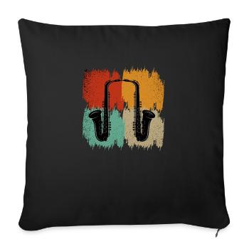 Saxophon retro - Sofakissenbezug 45 x 45 cm - Schwarz - Vorne