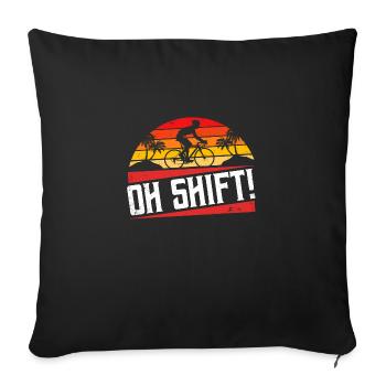 Oh shift - Drôle de cyclisme - Housse de coussin décorative 45 x 45 cm - noir - Devant
