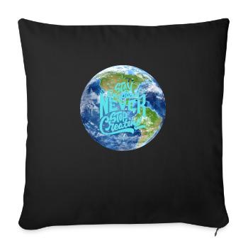 Planet Earth - Sofa pillowcase 17,3'' x 17,3'' (45 x 45 cm) - black - Front