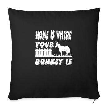 Âne - Housse de coussin décorative 45 x 45 cm - noir - Devant