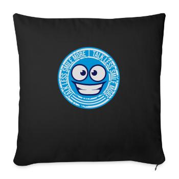talk less smile more - Sofa pillowcase 17,3'' x 17,3'' (45 x 45 cm) - black - Front