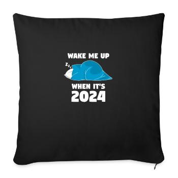 Réveille-moi quand il fait noir 2024 - Housse de coussin décorative 45 x 45 cm - noir - Devant