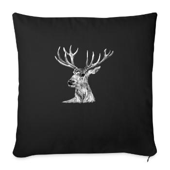 Hirsch - Sofakissenbezug 45 x 45 cm - Schwarz - Vorne