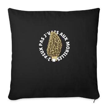J’peux pas j’vais aux morilles - Housse de coussin décorative 45 x 45 cm - noir - Devant